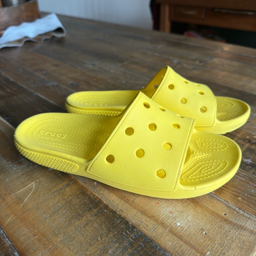 CROCS Yellow Slide Sandals